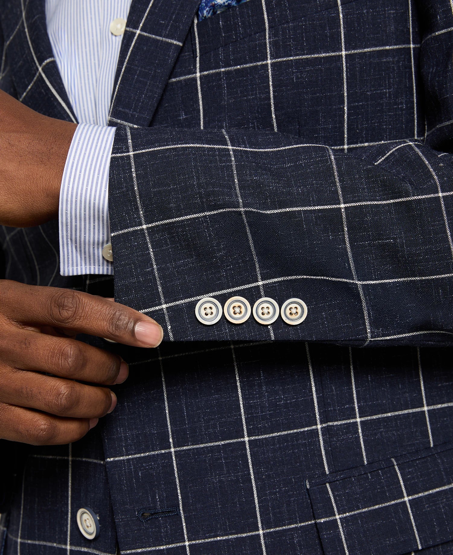 Navy Window Pane Sport Coat