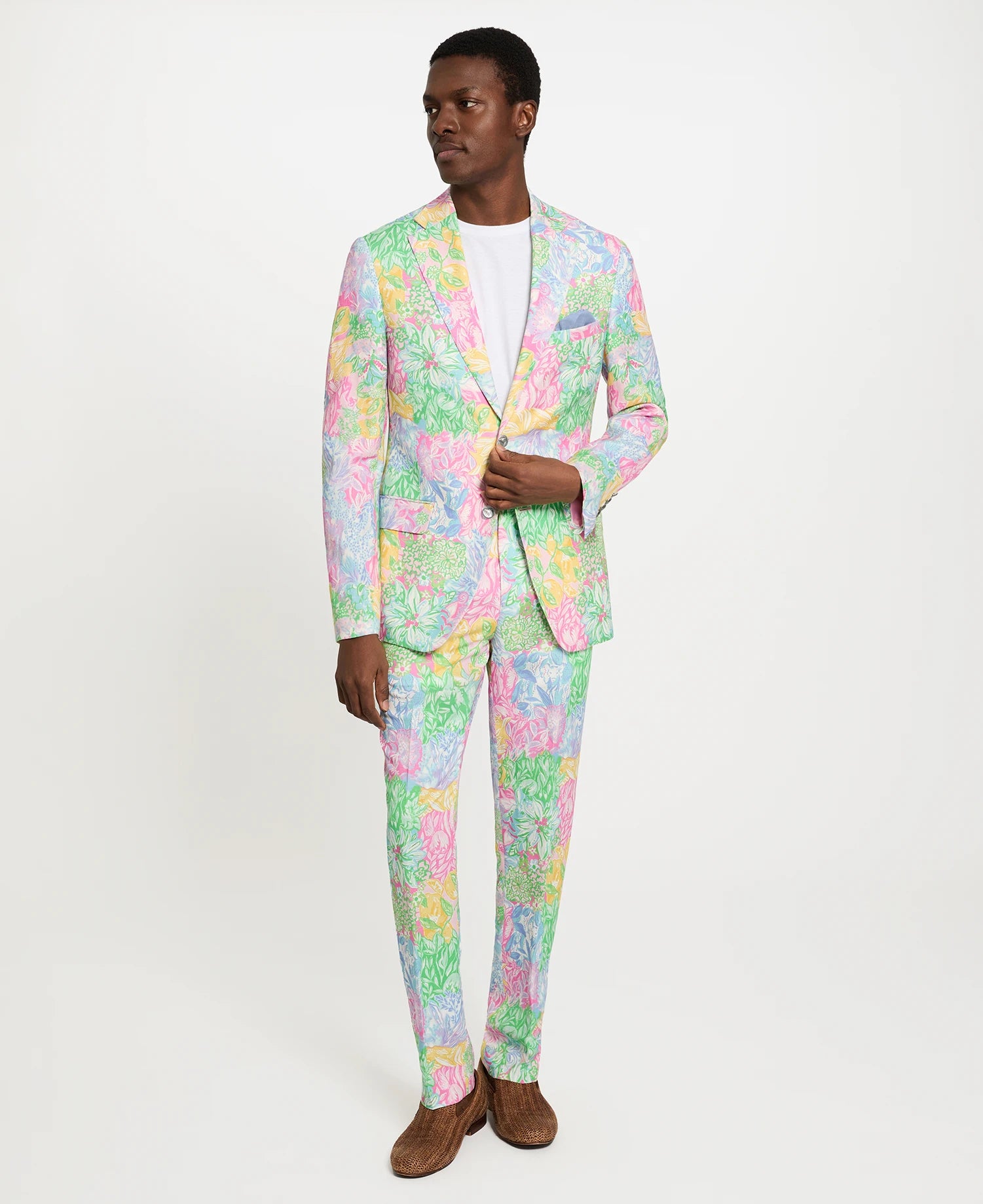 Tropical Floral Linen Sport Coat
