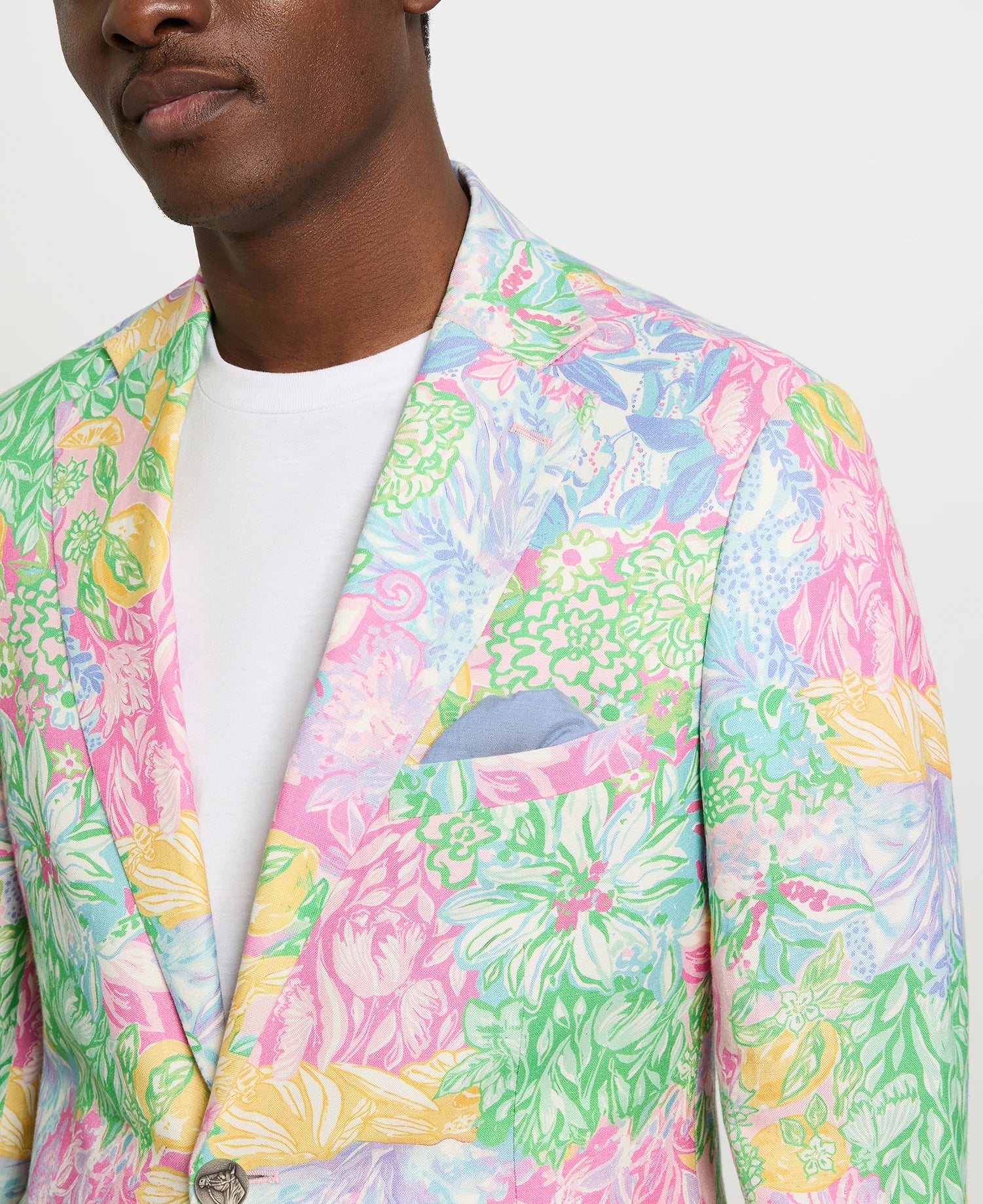 Tropical Floral Linen Sport Coat