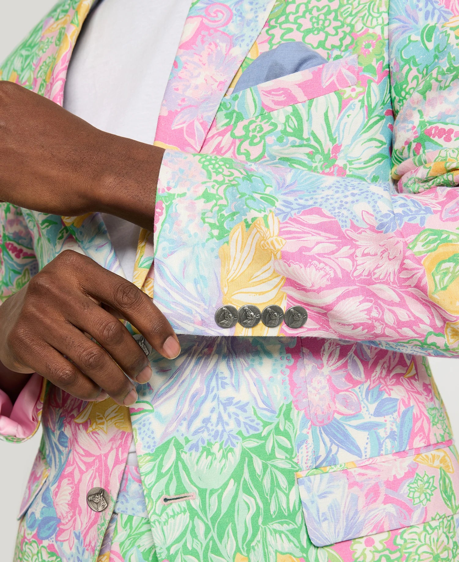 Tropical Floral Linen Sport Coat