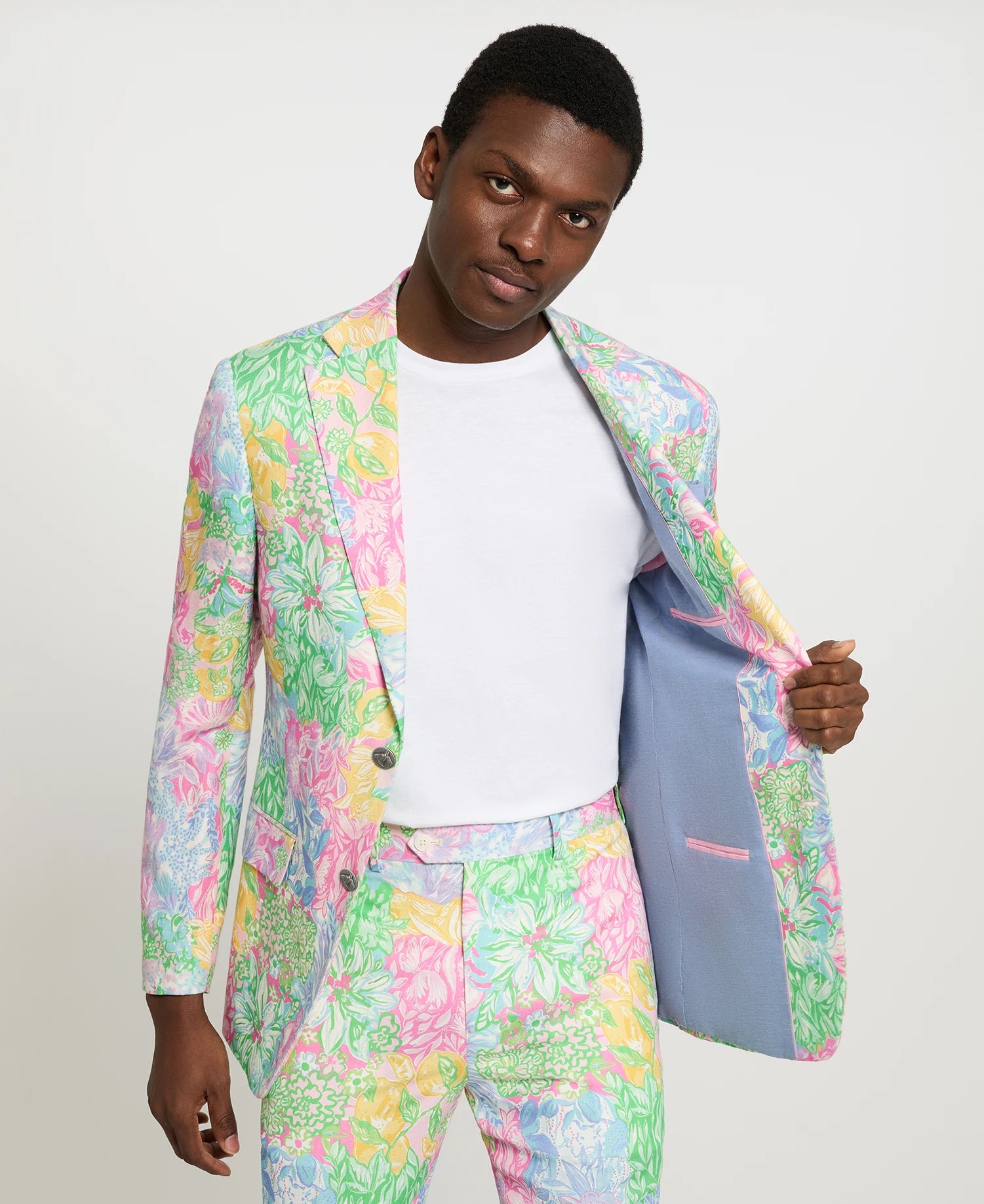 Tropical Floral Linen Sport Coat