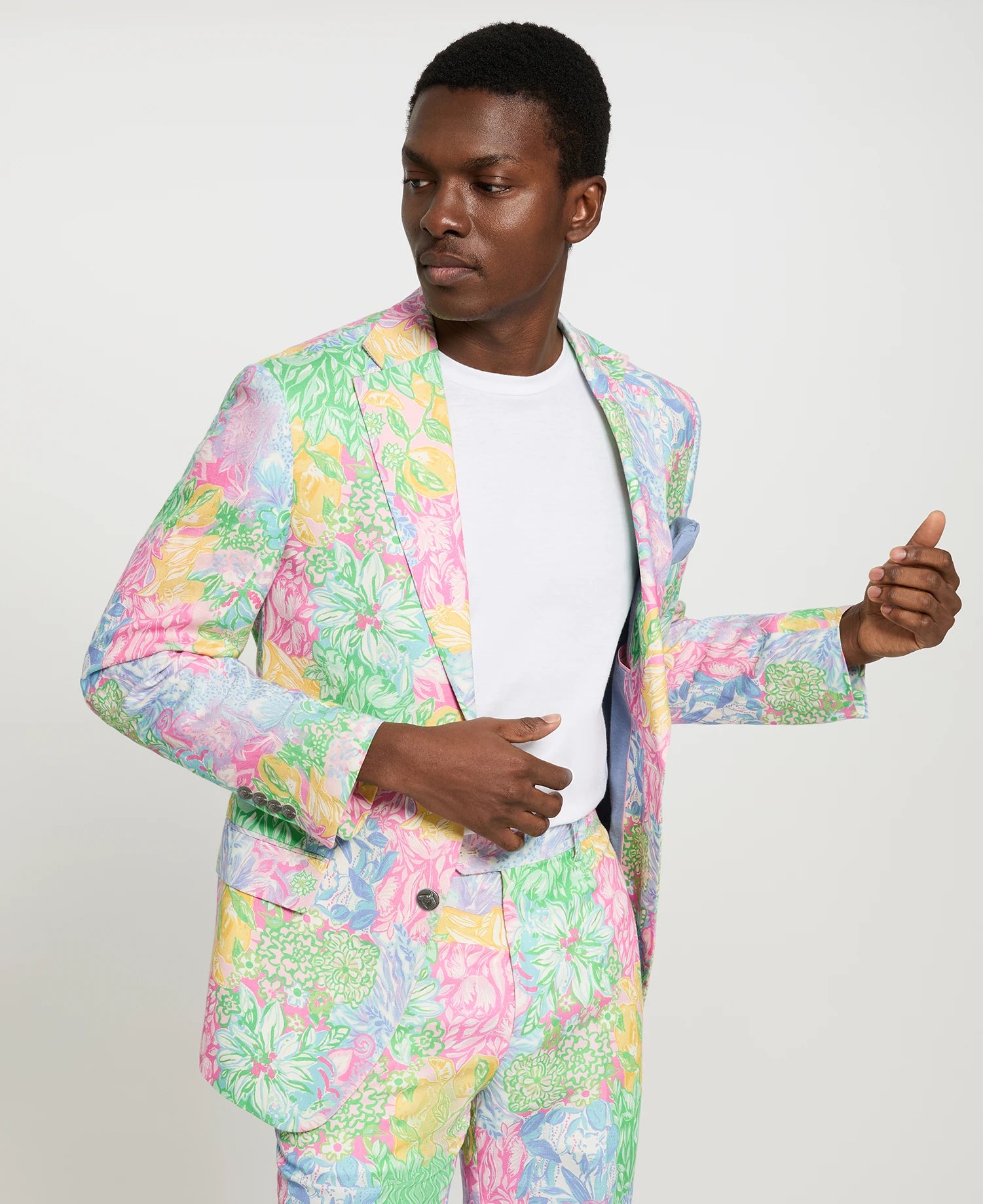 Tropical Floral Linen Sport Coat