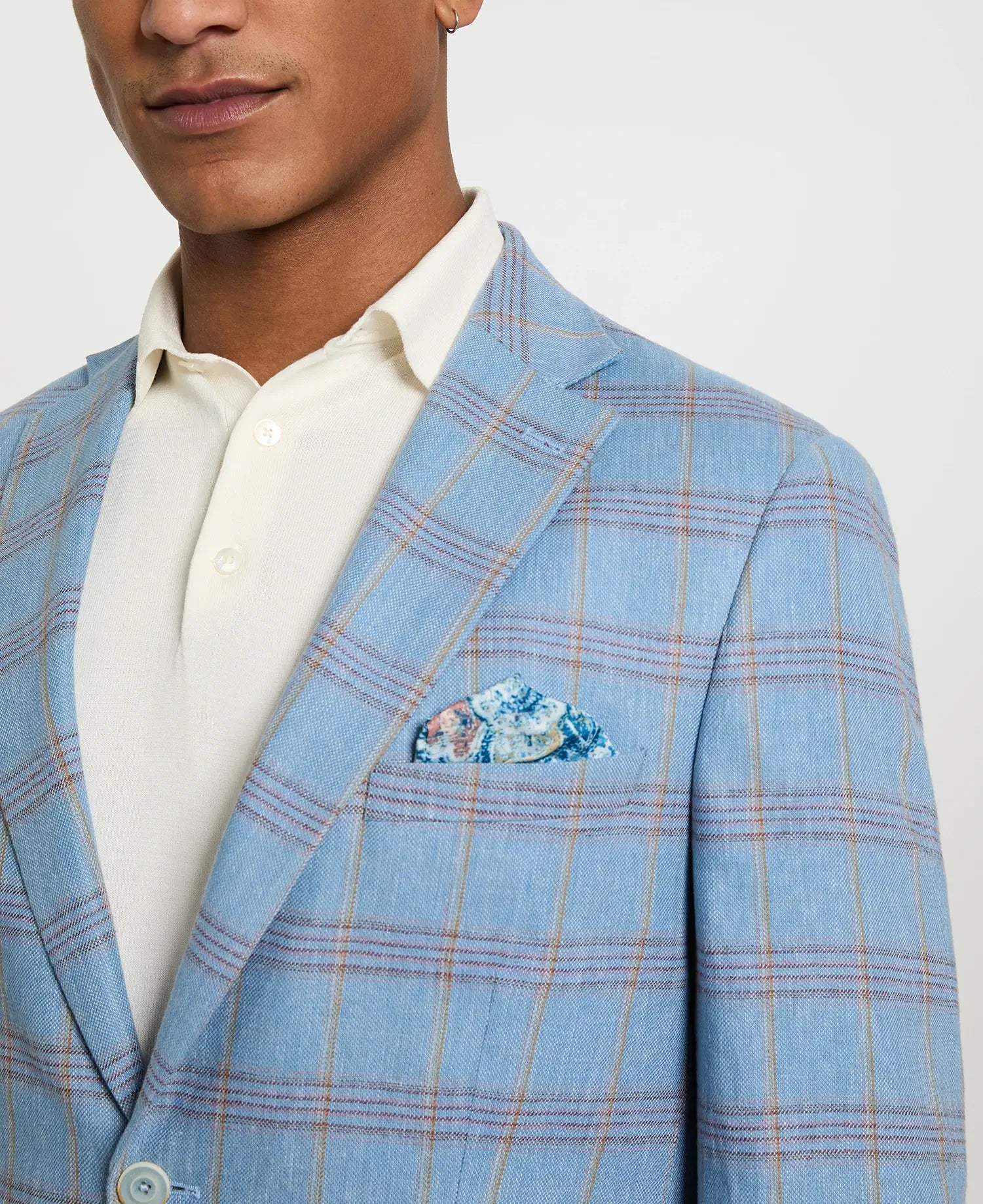 Light Blue Plaid Sport Coat