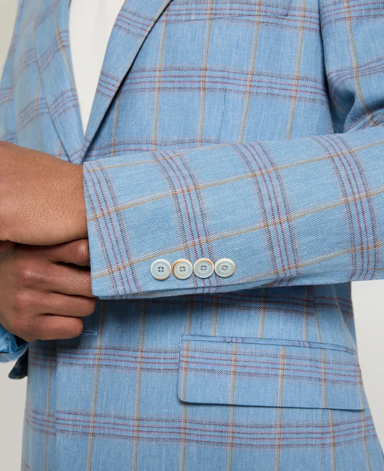 Light Blue Plaid Sport Coat