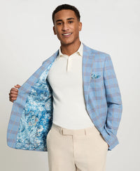 Light Blue Plaid Sport Coat