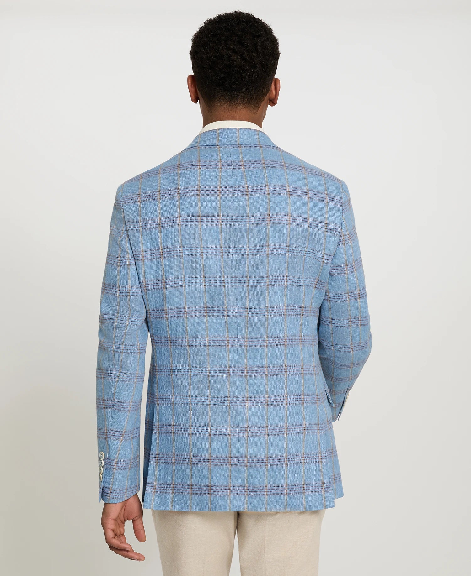 Light Blue Plaid Sport Coat