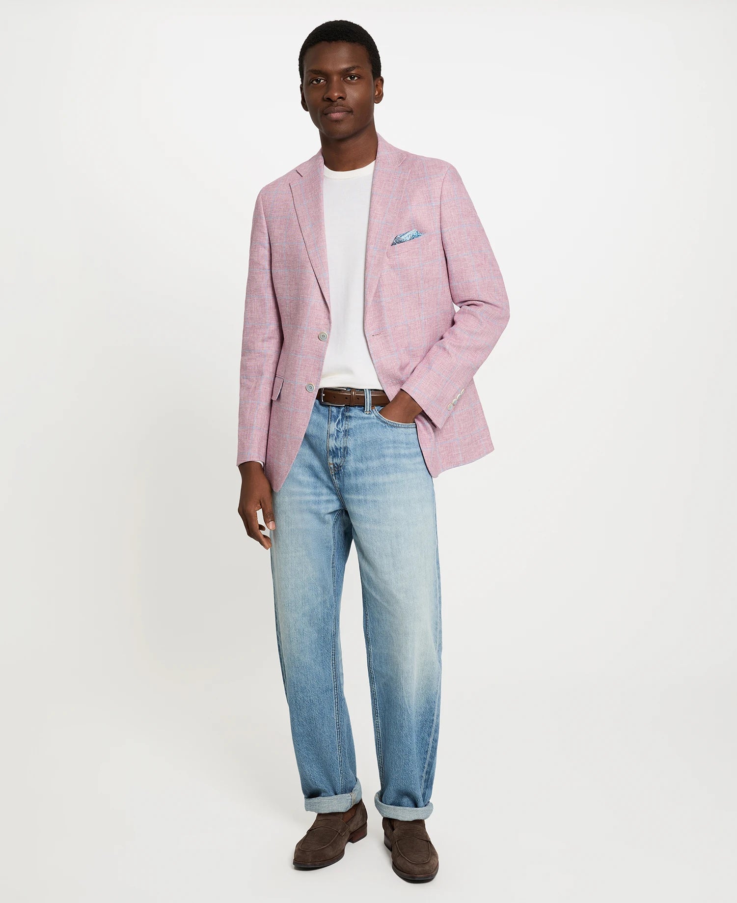 Pink/Blue Window Pane Sport Coat