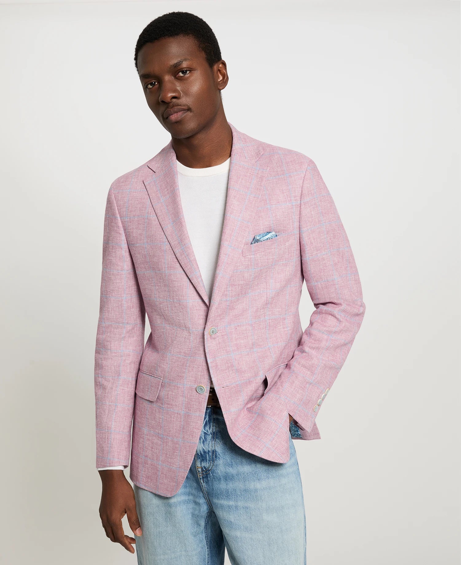 Pink/Blue Window Pane Sport Coat