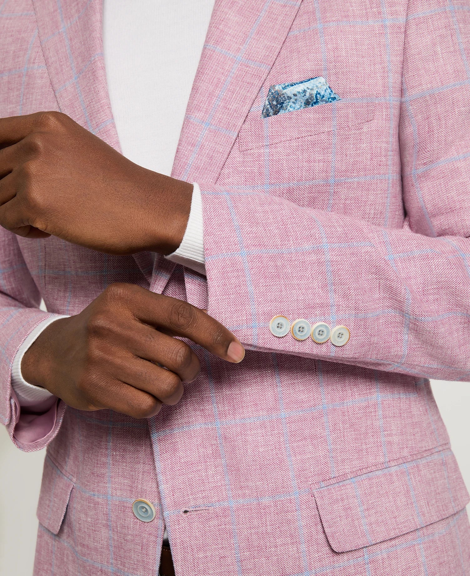 Pink/Blue Window Pane Sport Coat