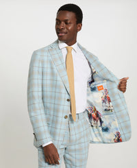Aqua Plaid Sport Coat