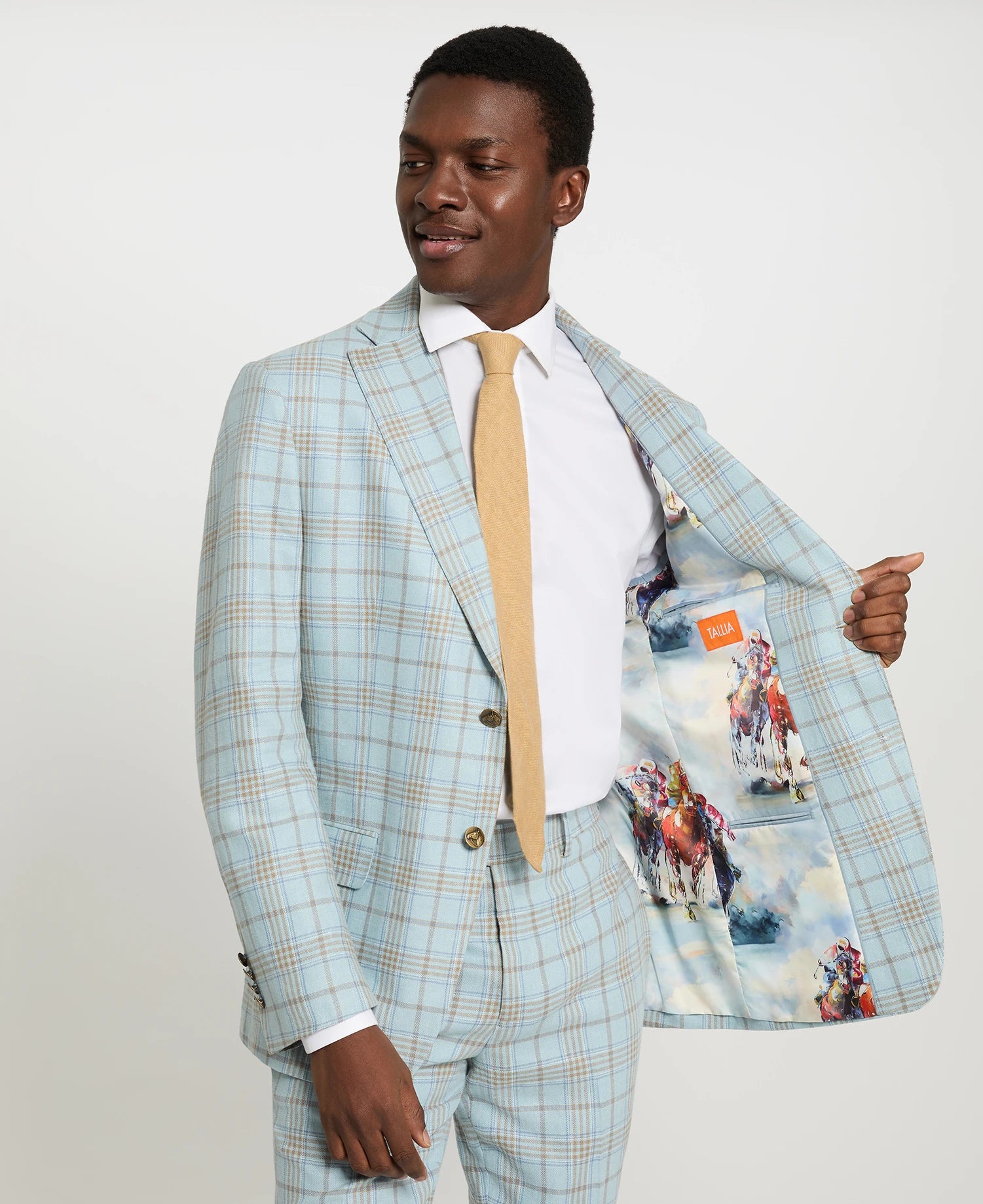Aqua Plaid Sport Coat