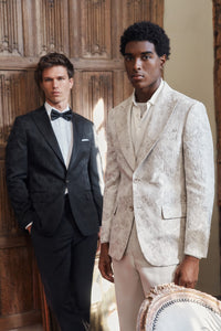 Cream Floral Jacquard Sport Coat