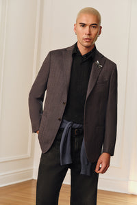 Espresso Herringbone Sport Coat