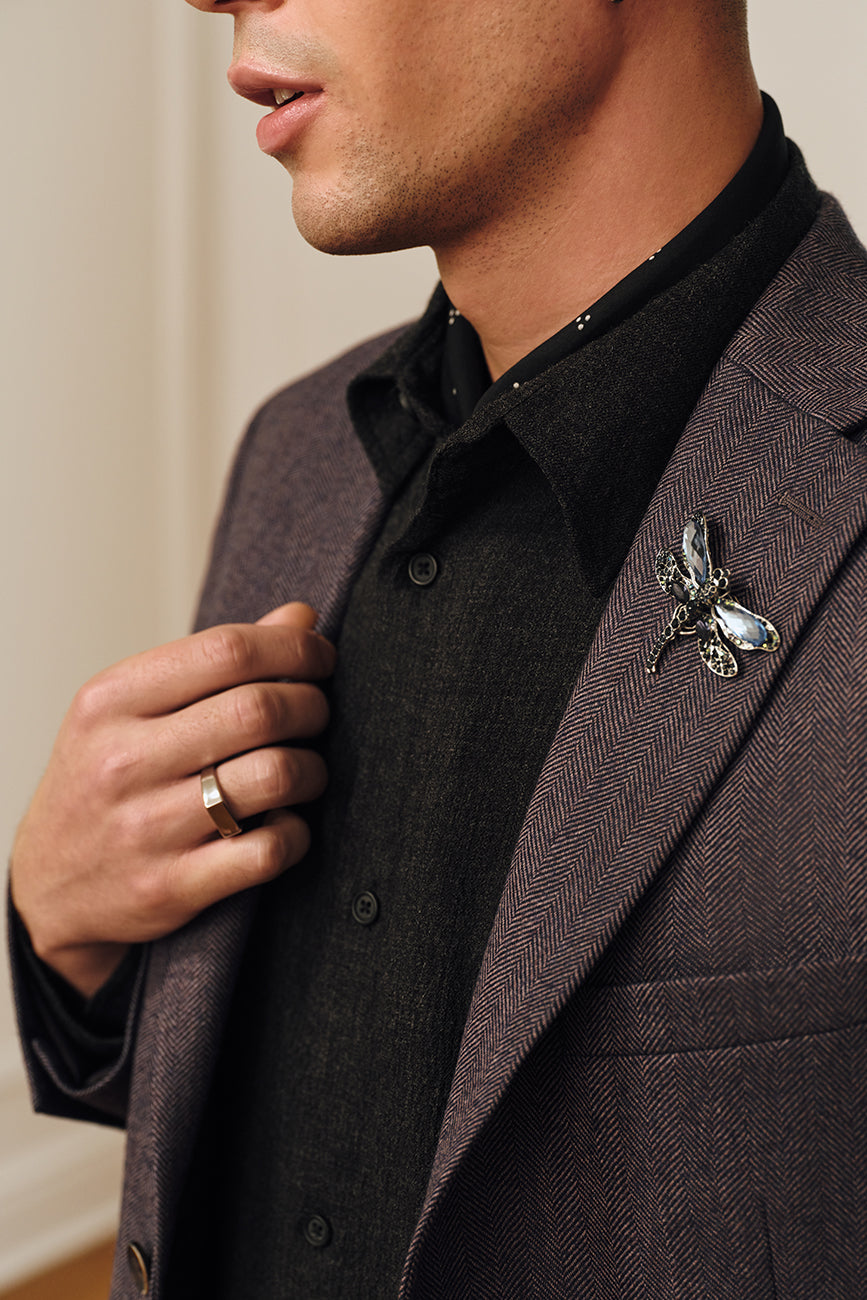 Espresso Herringbone Sport Coat
