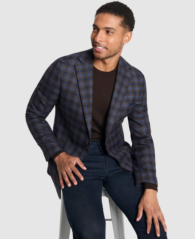 Wool Check Plaid Sport Coat