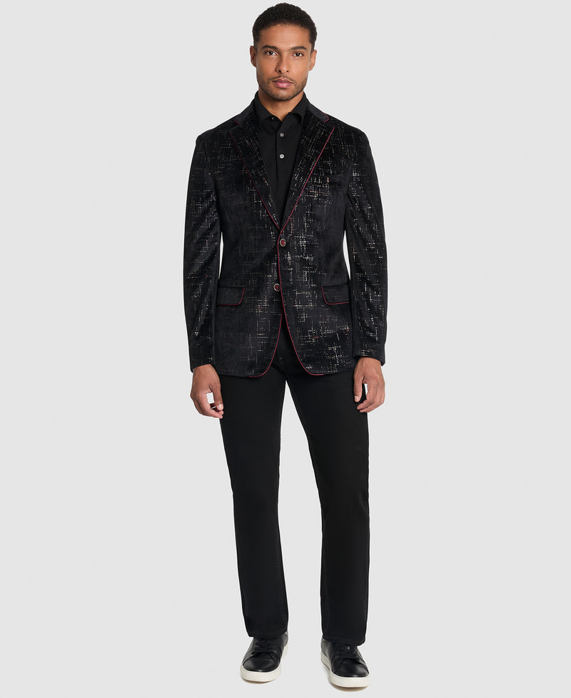 Velvet Metallic Foil Abstract Sport Coat