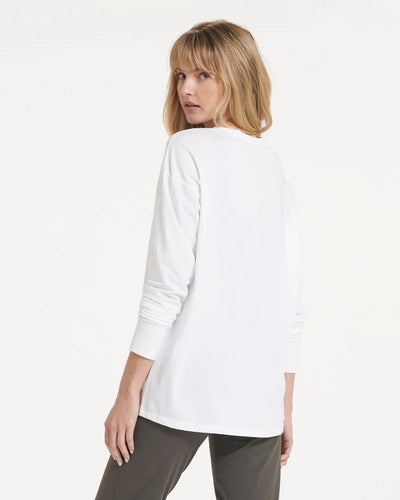 Long-Sleeve Feather Tee - White