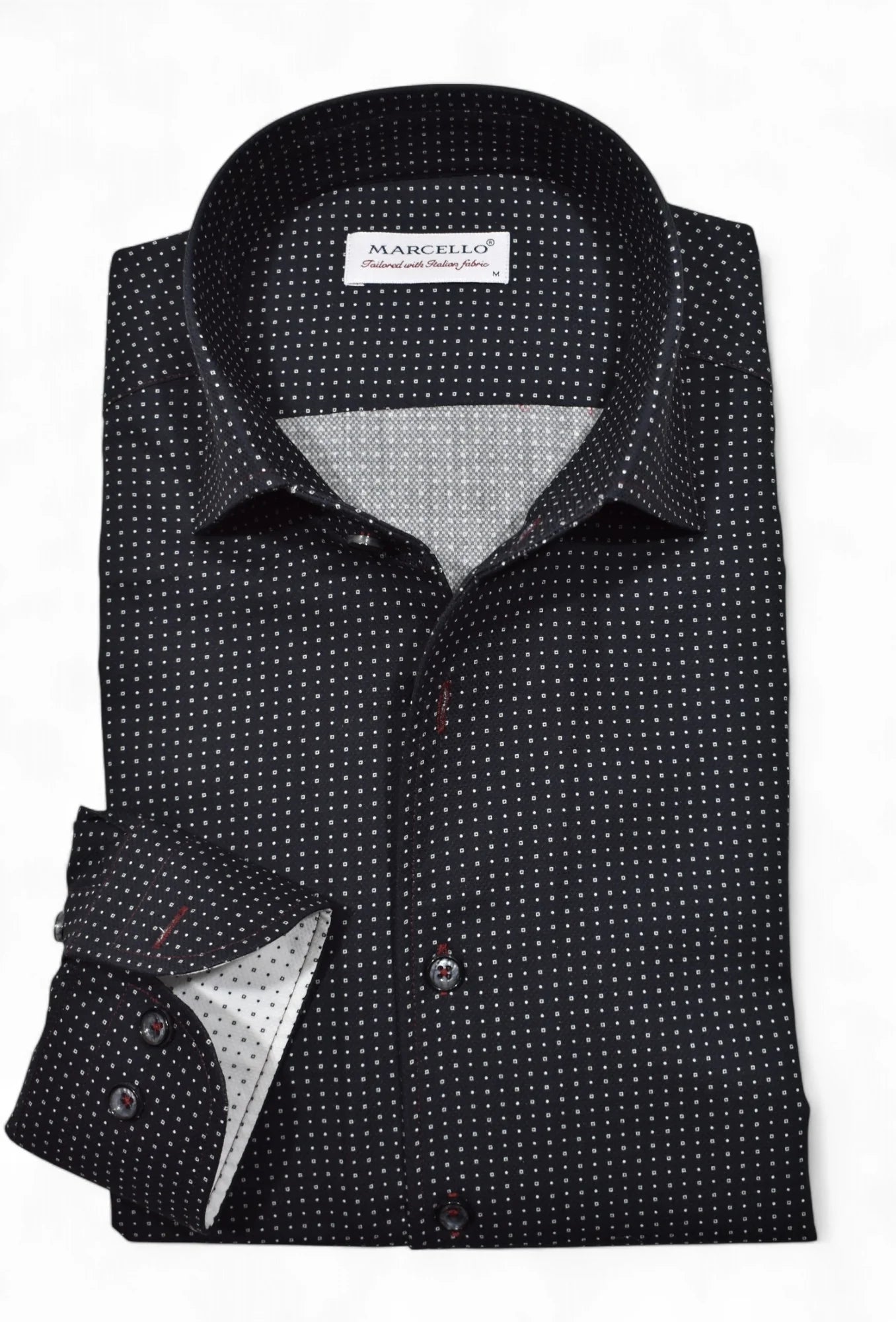 Black w/ White Squares Sport Shirt