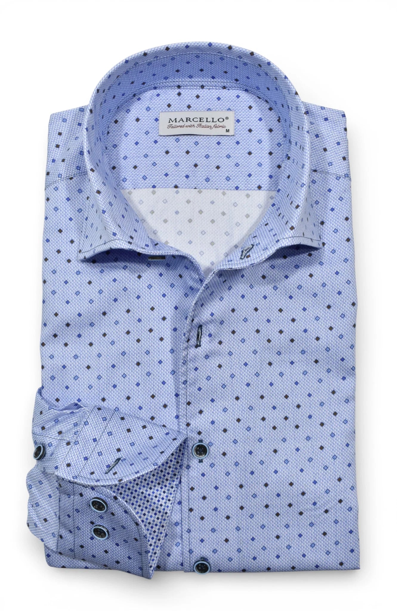 Blue Float Diamonds Sport Shirt