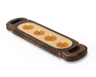 Medium Wood Candle Tray - Tobacco Bark