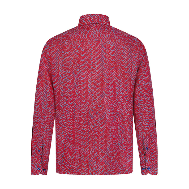 Red with Indigo Dot Performance Shirt