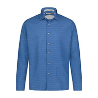 Navy Blue Indigo Geo Print Performance Shirt