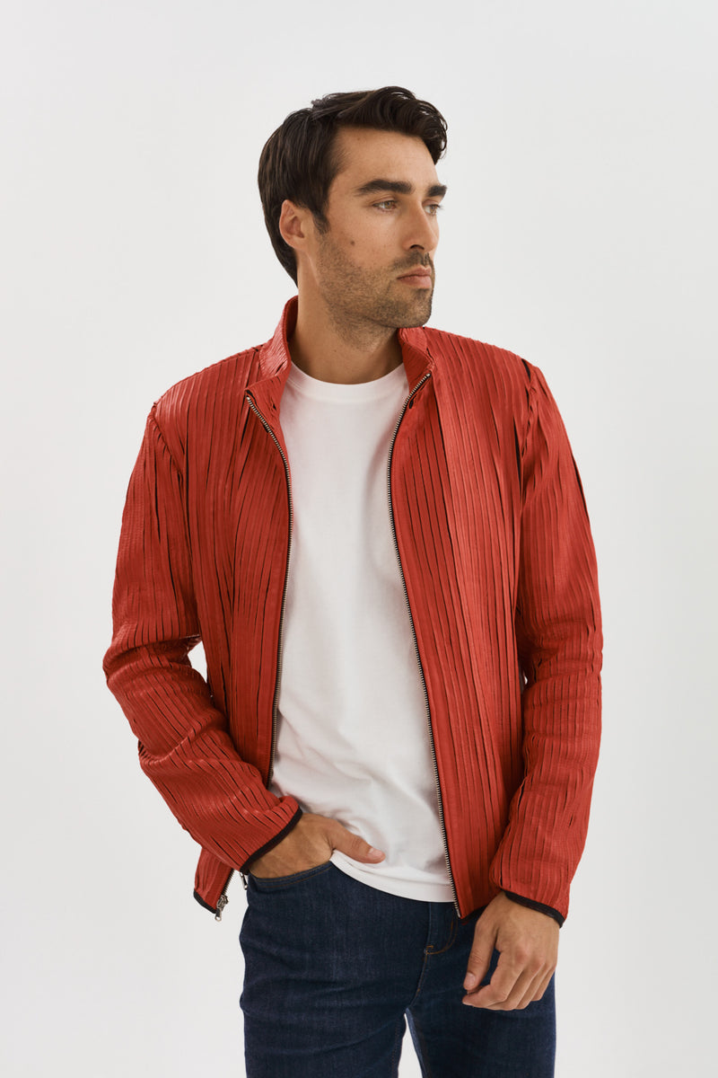 Win Leather Jacket- Red