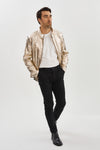 Win Leather Jacket- Gold