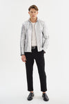 Win Leather Jacket- Silver