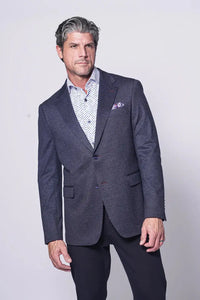 Welland Sport Coat – Navy Tonal Microcheck Stretch Knit 7 Downie St.