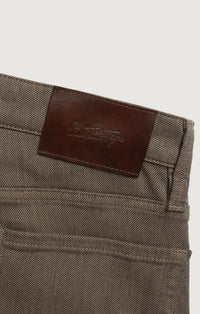 Straight Leg Pants - Coffee Diagonal 34 Heritage