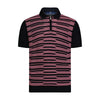 Navy with Pink Short Sleeve Knit Polo