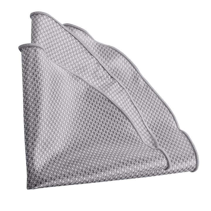 Grey Jacquard Houndstooth Pocket Round