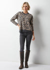 Leopard Sweater - Charcoal