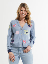 Stars & Flowers V-Neck Sweater