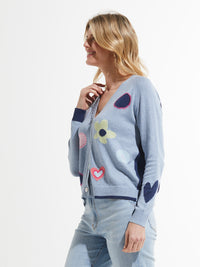 Stars & Flowers V-Neck Sweater