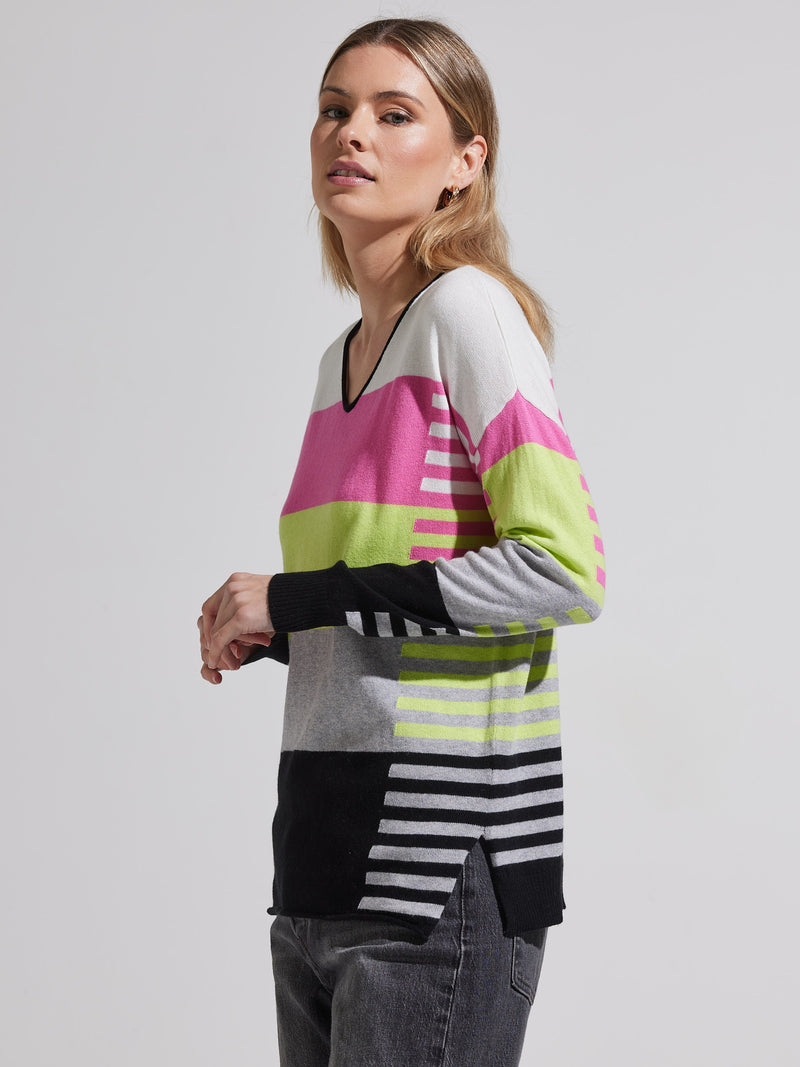 Neon Stripe Sweater