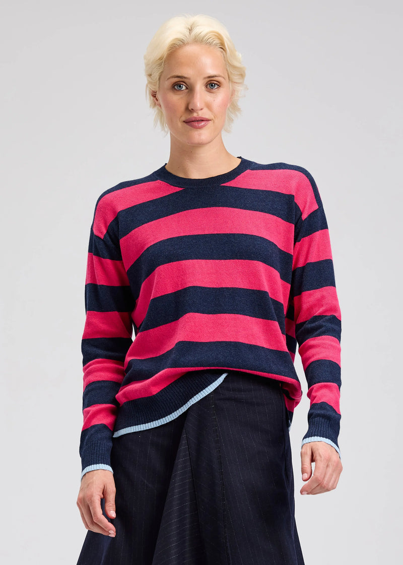 Navy & Pink Stripe Crew ZAKET & PLOVER