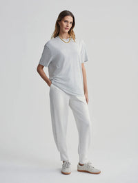 Leighton Boyfriend Tee -  Light Grey Marl