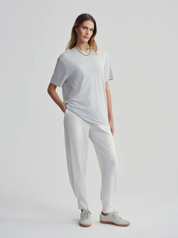 Leighton Boyfriend Tee -  Light Grey Marl