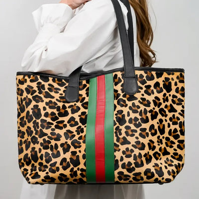 Leopard Hyde Stripe Tote