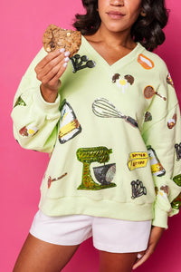 Neon Green Baking Icon Sweatshirt