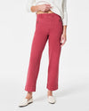 Stretch Twill Cropped Wide Leg Pant - Wild Rose