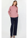 Wool Blend Cable Sweater - Clay Pink Current Air