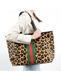 Leopard Hyde Stripe Tote