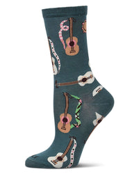 Folk Guitars Ladies Bamboo Crew: Teal / 9-11