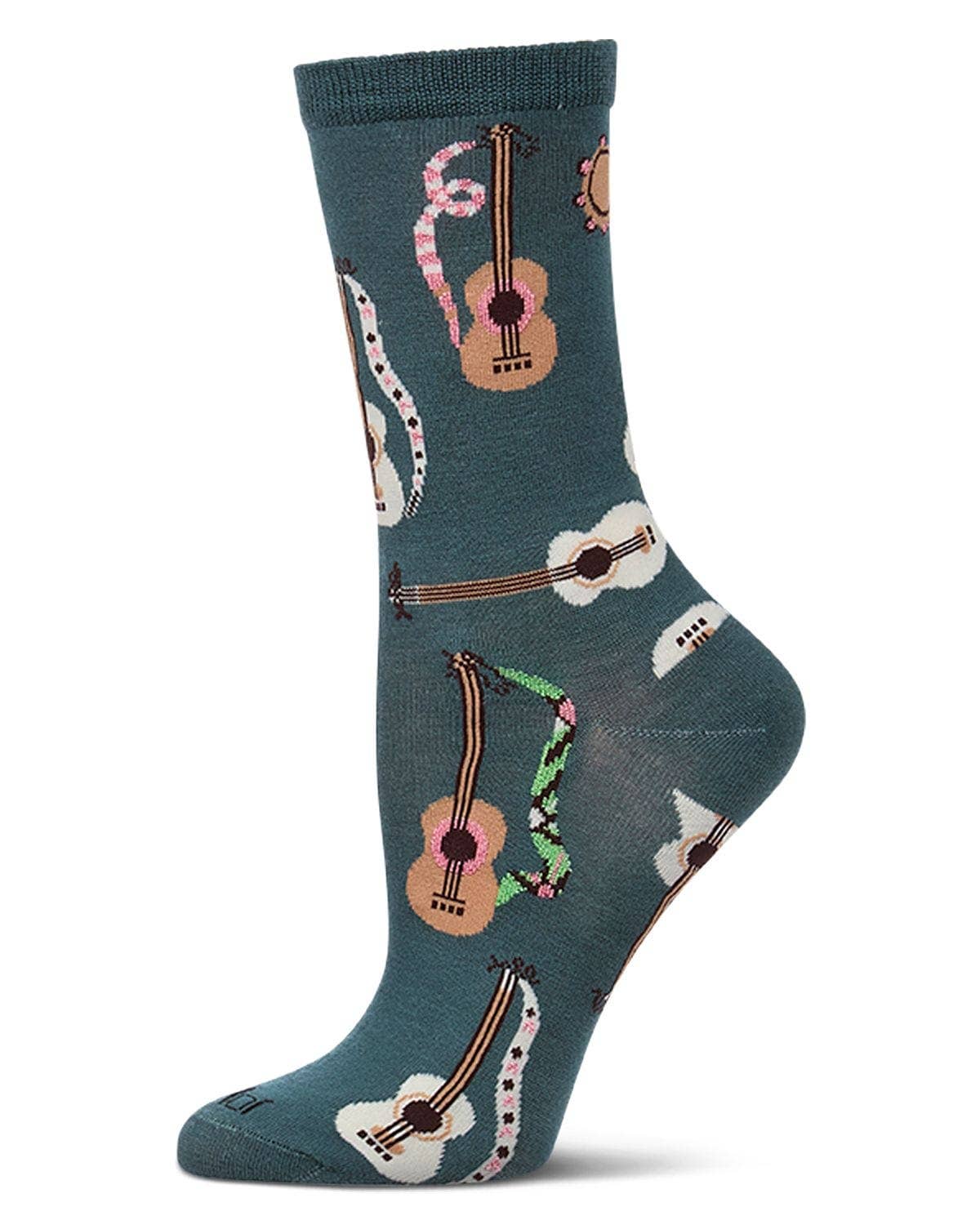 Folk Guitars Ladies Bamboo Crew: Teal / 9-11