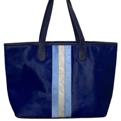 Navy & Baby Blue Hyde Stripe Tote