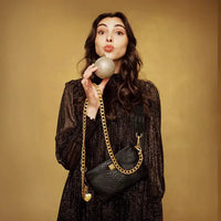 Fame Handbag - Black Python Think Royln