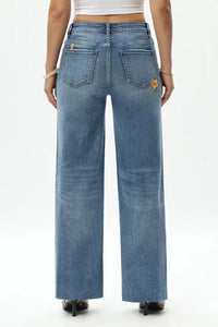 Floral Mid Rise Embroidered Jeans